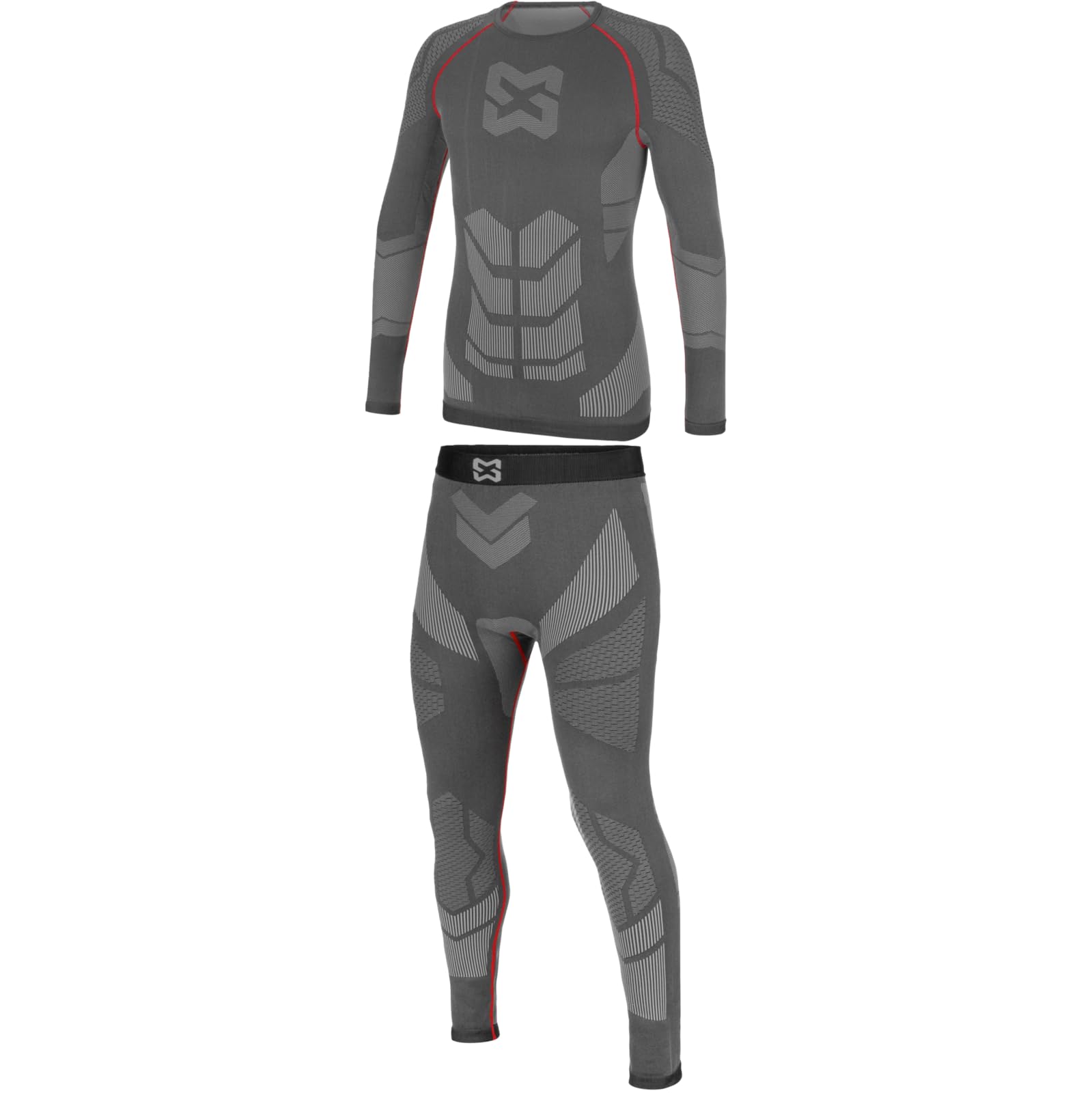 WÜRTH MODYF bequemes Thermounterwäsche Set für Herren und Damen Pro in schwarz rot - warme Ski Unterwäsche für den Winter - körpernahe Passform - in den Größen S - XXL