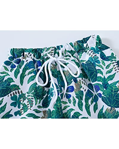 Fedpop Board Shorts Boys Beach Shorts Swim Board Shorts Toddler Bathing Suits Upf 50+ Elastic Waist Swim Trunks 4T Green Leaf #TOP3