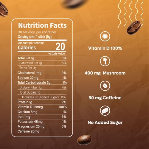 DALAMHARI Mushroom Coffee Latte 30T | Shitake Mushrooms Korean Coffee Ryze Mushroom Coffee Creamer Sugar Free Ryse Mushroom Coffee Alternative Four Sigmatic Mushroom Coffee Pocket Coffee Chicory Coffee — view 2