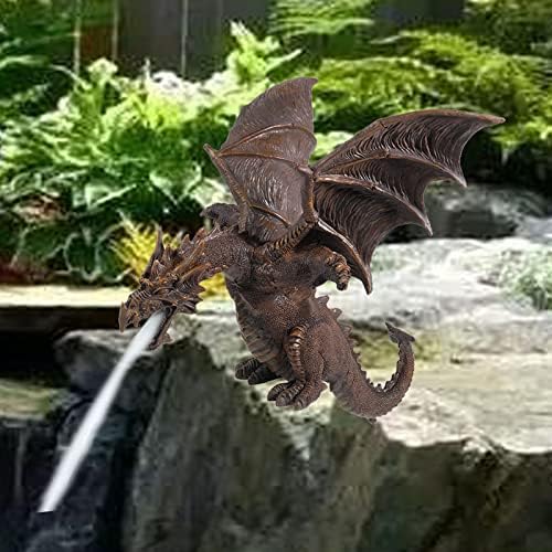 Fantasy J Dragon Spitter Water Fountain with Water Pipe and Pump,Pond Spouting Water Decoration, Garden Dragon Sculpture Statue,Water Spray Dragon for Gardens, Patios, Pool, Pond,Home, Office