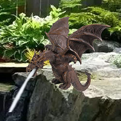 Fantasy J Dragon Spitter Water Fountain With Water Pipe And Pump,Pond Spouting Water Decoration, Garden Dragon Sculpture Statue,Water Spray Dragon For Gardens, Patios, Pool, Pond,Home, Office #TOP2