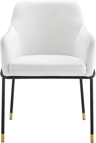 Miniatura 5 de Modway EEI-4671-BLK-WHI Jovi Performance - Sillón de comedor de terciopelo, color blanco y negro