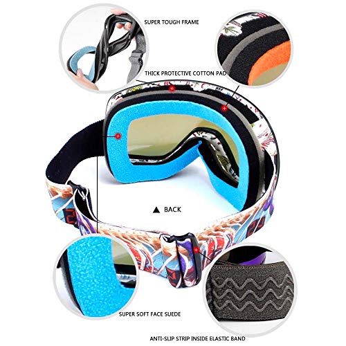 Lunettes de ski aimant à double écran interchangeable et protection UV400 - 3