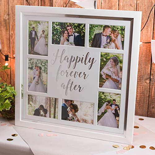 Pearhead Happily Forever After Wedding Collage Picture Frame, Wedding Gifts, Newlyweds, White #TOP2