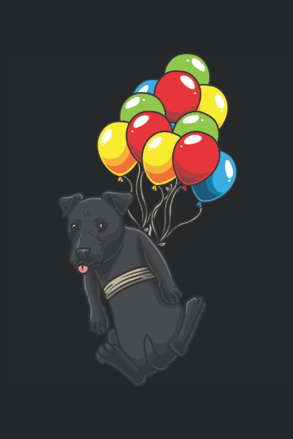 Patterdale Terrier With Ballons: Notebook Lined | A Funny Design For Dog Lovers