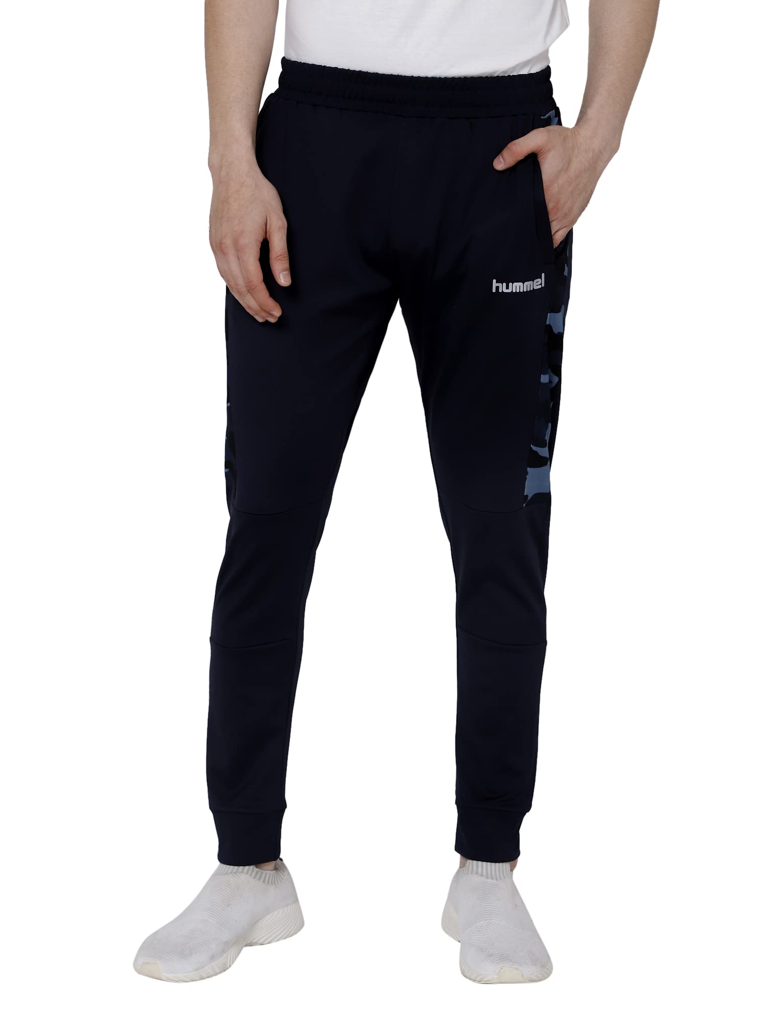 hummel Ailis Solid Regular fit Polyester Trackpants for Men with Zipper Pockets Comfortable Breathable Fabric Stretchable for Everyday Use Ideal for Yoga Training Gym Running or Performance
