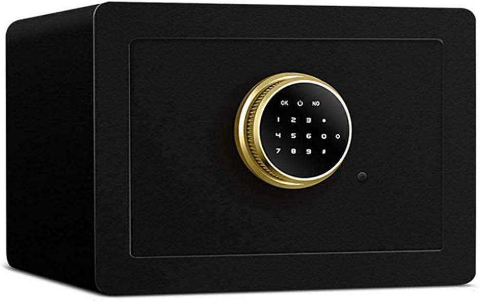 Home Digital Safe, Fingerprint Biometric Wall Safe Lock Box Cash Strongbox Wall-in Style with Number Keys Emergency Lock Safe, 35x 25x 25 cm, White