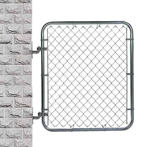 Image of 2 Pack Wall Mount Gate Hinges, Heavy Duty Chain Link Fence Gate Hinges with 5 /8 Hinge Pin for Fences & Farm Gates (Screws Not Included), Silver