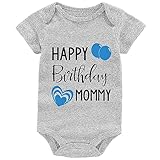 Happy Birthday Mommy Short Sleeve Baby Boy Bodysuit Infant Onesie Neutral Newborn Outfits 0-6 Months