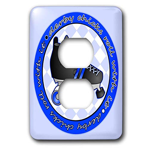 Roller Skate 2 Plug Out Cover 3dRose lsp_28512_6 plaque décorative double