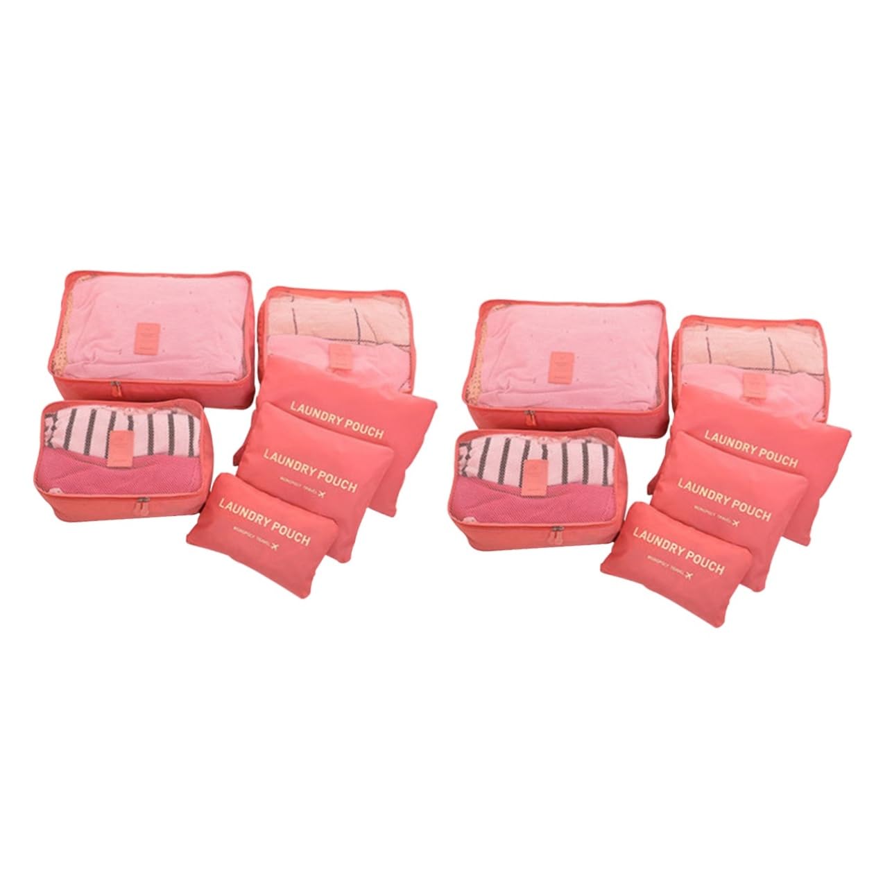 SOIMISS 12pezzi Sacchetti Salvaspazio Per Viaggi Cubi Organizzatori Resistenti Rosso Anguria Con Borsa Per Lavanderia Per Abbigliamento e Accessori Perfetti Per Famiglie e Viaggi Lungo