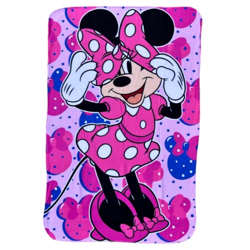 CARTOON Disney Couverture Minnie pour Enfants, 100 x 150 cm, Couverture en Polaire, 100 % Polyester Doux, 210 g/m²