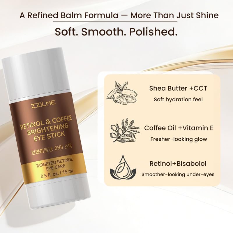 Retinol Eye Balm for Under Eye Care, Repair Dark Circles, Eye bags, Fine Lines & Dryness, Hydrating & Smoothing Eye Cream, 14.50 ml