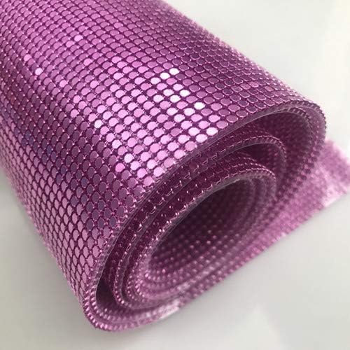 Sparkly Metal Mesh Fabric Chainmail Jewelry Making Metal Mesh Fabric DIY Make a Bra Cape and Pants (Rose red)