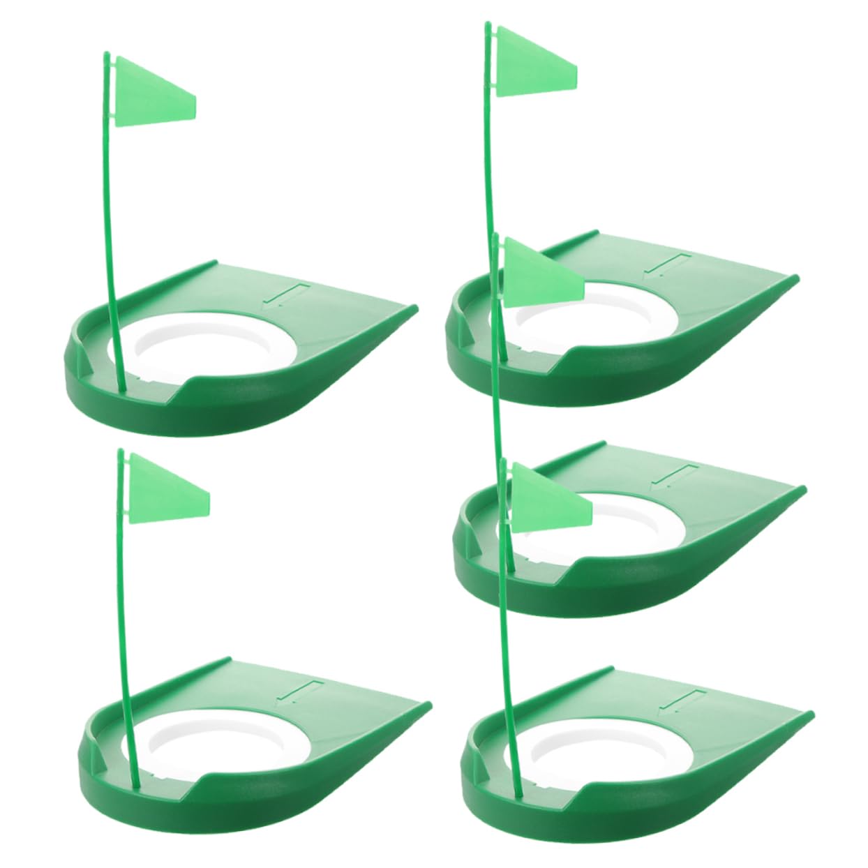BESPORTBLE Travel-Sized Golf Training Kit 5pcs Abs Plastic Putting Cups Golf Hole Cups for Indoor Practice