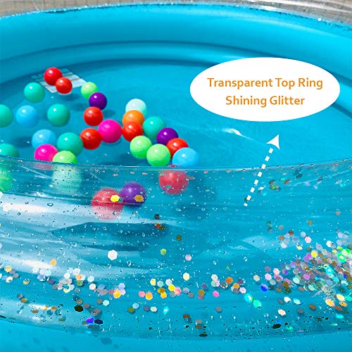 Bling Kiddie Pool, 60 Inches Glitter Inflatable Kids Swimming Pool, Ball Pit, 5Ft Durable Baby Pool For Indoor Or Outdoor #TOP4