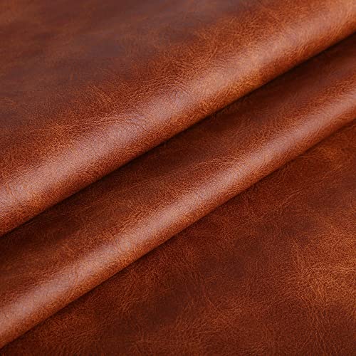 Soft Pu Leather Upholstery Fabric 1.2Mm Thick Upholstery Leather Distressed Bark Fabric(Brown,36"X54") #TOP14