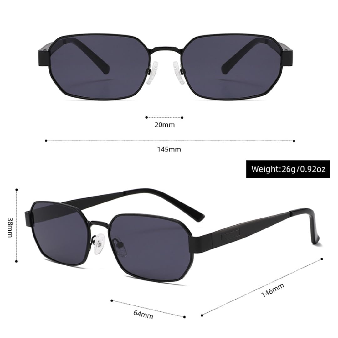 Gafas de sol metálicas con protección UV400, estilo retro para hombre.