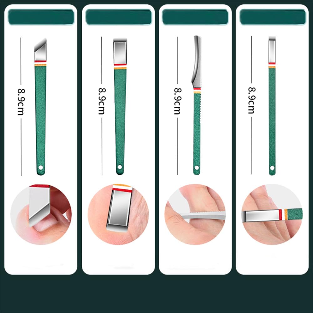 Obcinacze do paznokci Zestaw obcinaczy do paznokci zestaw ze stali nierdzewnej składaną torbą zestawy obcinaków manicure nożyczki przybory makijażu(12 Pcs Green)