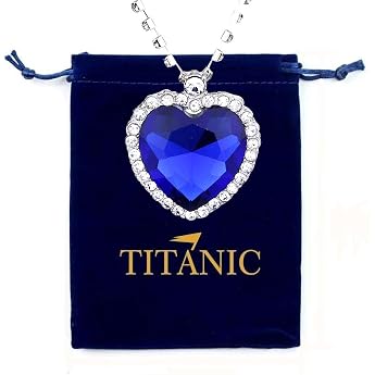 Titanic Heart of the Ocean Necklace Love Heart Pendant Necklace Forever Sapphire Pendant Shiny Crystal Zircon Jewellery Gifts for Women
