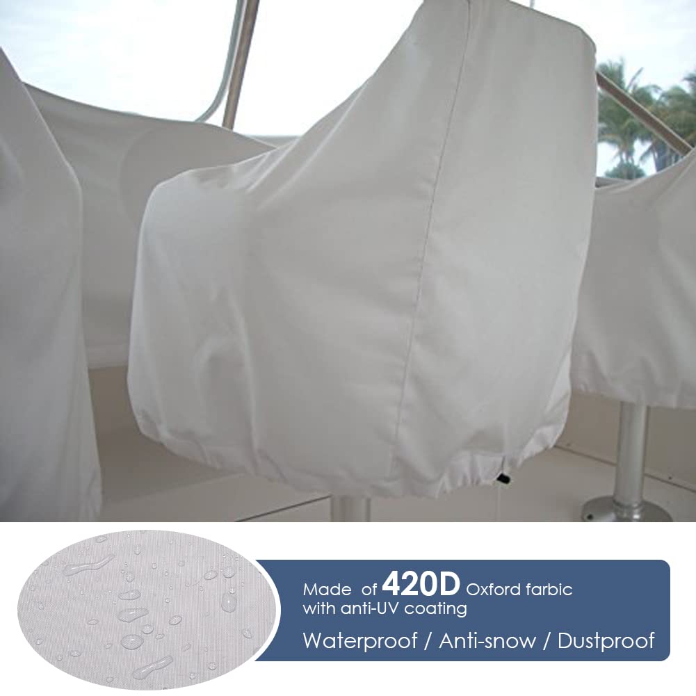 Gicov Waterproof Boat Captain Chair Cover - Weather Resistant Pedestal Pontoon Bench Seat Protective Cover for Helm