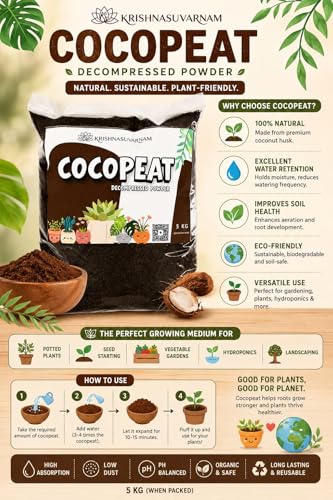 Image of Cocopeat 10kg Low EC Decompressed Powder Ready to Use | Sterilized Coconut Fiber Growing Medium for Seed Germination, Potting Mix, Indoor & Outdoor Gardening & Soil Aeration