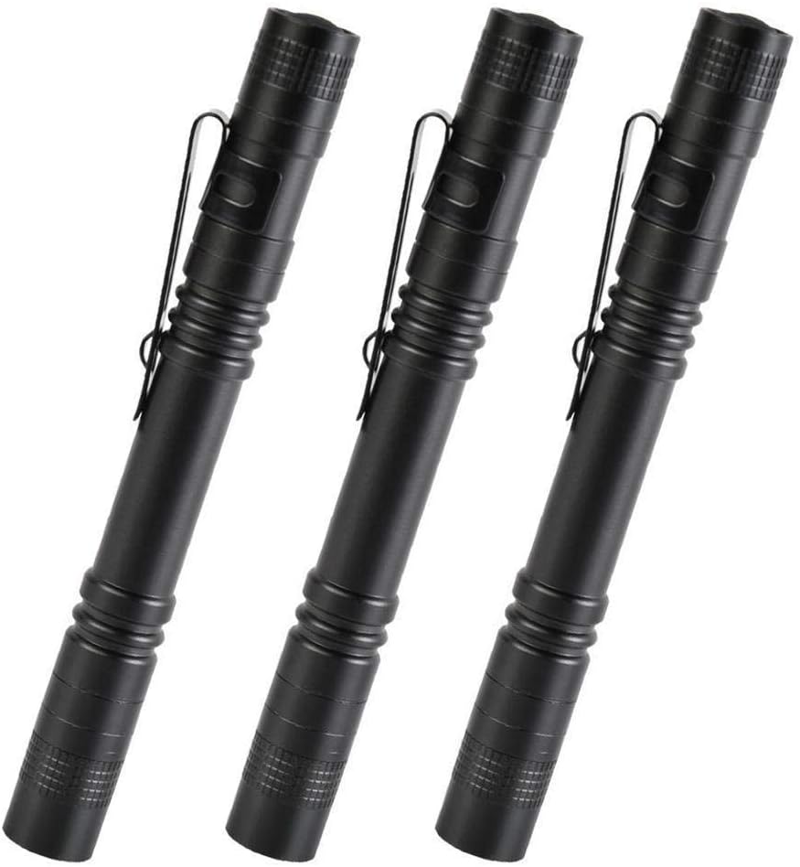 3 Pack LED Pen Light Flashlight, Mini Pen Flashlight, Medical Penlight with Clip, Pocket Flashlight for Nurses, Inspection, Emergency