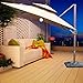 Abba Patio 9 x 12 ft Patio Offset Hanging Umbrella with Solar Lights Double Top Rectangular Cantilever Umbrella with Easy Tilt & Cross Base for Garden, Deck, Backyard and Pool, Cocoa