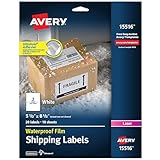 Avery WeatherProof Mailing Labels with TrueBlock Technology for Laser Printers 5-1/2