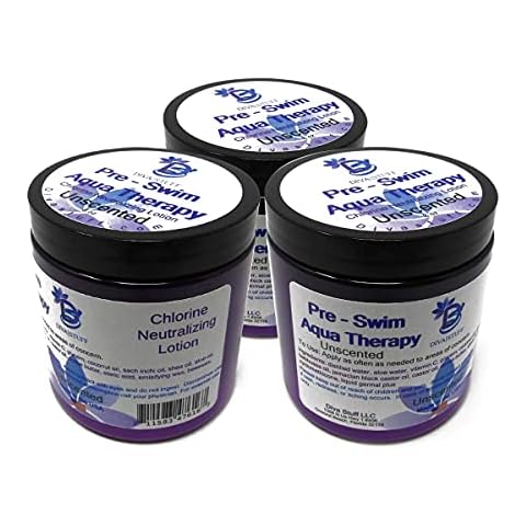 Diva Stuff Pre-Swim Aqua Therapy Chlorine Neutralizing Body Lotion,Protects Skin From Chlorine and Salt Water, Unscented, 3 pack Cover