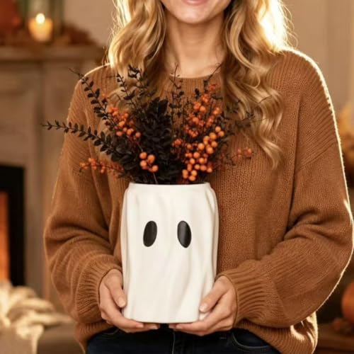 Estatuillas de fantasmas decorativas y maceteros pequeños de interior para plantas 4