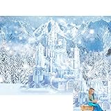 Allenjoy 7x5ft Winter Wonderland Photography Backdrop Frozen Castle Snowy Scenery Landscape...
