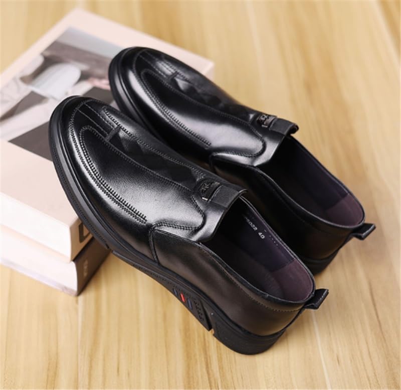 Men's Slip-on Leather Shoes Anti-Slip Wear-Resistant Comfortable Soft Sole Fashion Pointed Toe for Men4
