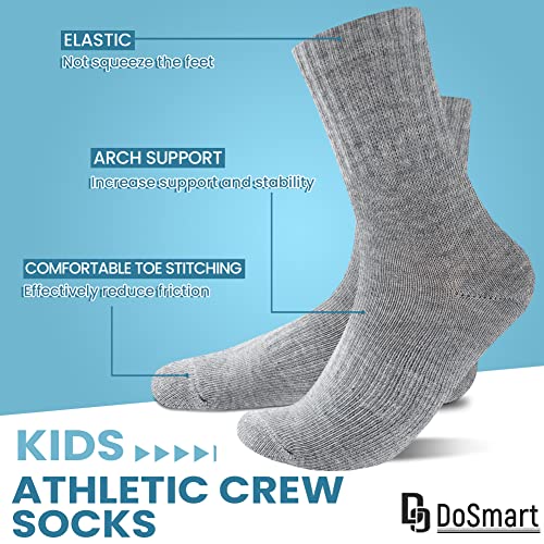 Image of DoSmart Kids Athletic Crew Socks Boys Girls Classics Cotton School Uniform Childs Sports Breathable Casual Socks 10 Pairs