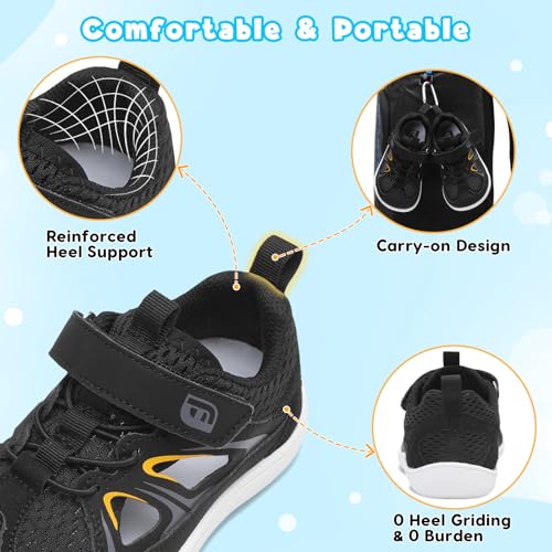 Image of JOINFREE Toddler Sandals Kids Wide Girls Boys Aqua Athletic Sneakers Barefoot Beach Sandals Quicky-Dry Non-slip Outdoor Water Sports Hiking Sandals Summer Water Shoes for Pool River Swim