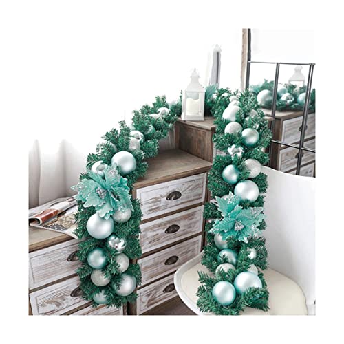 Couronne de Noël bleue 270 cm FLXHSA en rotin pour porte et mur
