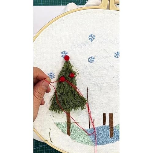 Diy Hand Embroidery Kit, Christmas 3D Novice Embroidery Kit For Beginners, Diy Material Package (Christmas Tree) #TOP1