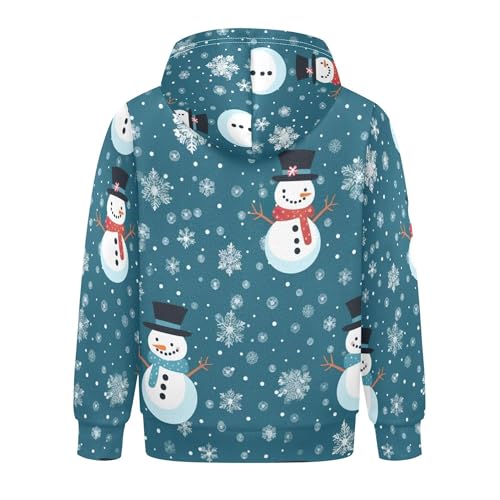 Kids Hoodies Sweaters Christmas Snowman Hooded Sweatshirts with Big Pockets for Boys Girls B04000392