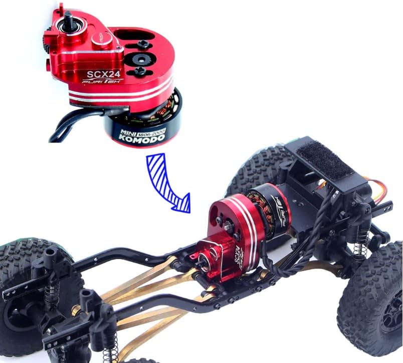 Furitek (HELIDIRECT) Mini Stellar Transmission with Mini Komodo Brushless - Remote Control Car Electronic, RC Car, RC Truck Transmission Motor (SCX24)
