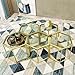 LUGSHIREE Gold Coffee Table Glass Modern Coffee Table, Hexagon Free Combination Glass Center Table Small End Tables with Metal Frame for Living Room Set of 1