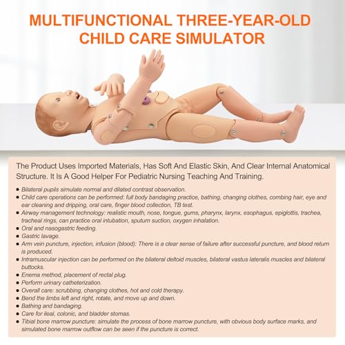 Child Nursing Manikin - Medical School CPR & First Aid Training Dummy for Professional Patient Care, Nursing Skills Practice, Pediatric Emergency Simulations