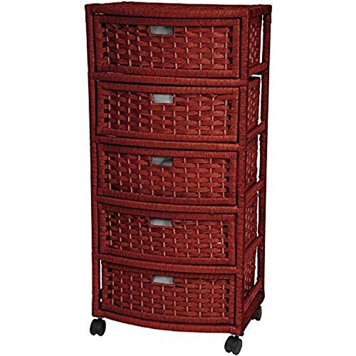 Oriental Furniture 37" Natural Fiber Chest of Drawers - Mahogany