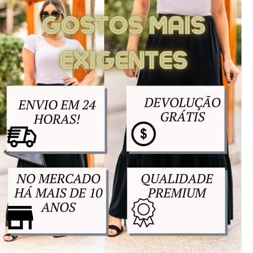 Saia Longa 3 Marias Babado Feminina Evangelica Moderna (GG)