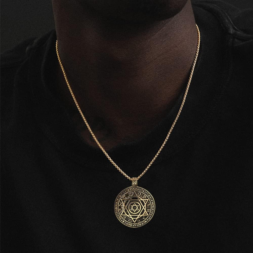 NIGHTCRUZ Seal Solomon Hexagram Necklace, Six-pointed Star Pendant with 12 Constellation - Image 5