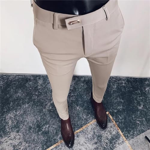 Spring and Summer Men's Casual Business Formal Pants Slim Solid Color Formal Office Social Pants Wedding Party Suit Pants2