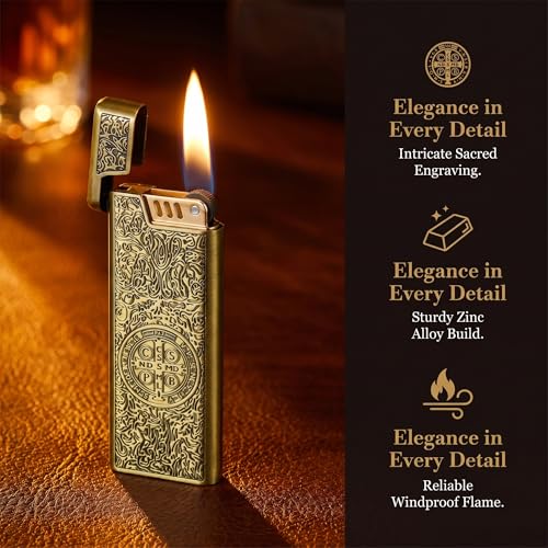 Encendedor Vintage Ultra Delgado Recargable de Butano miniatura 3