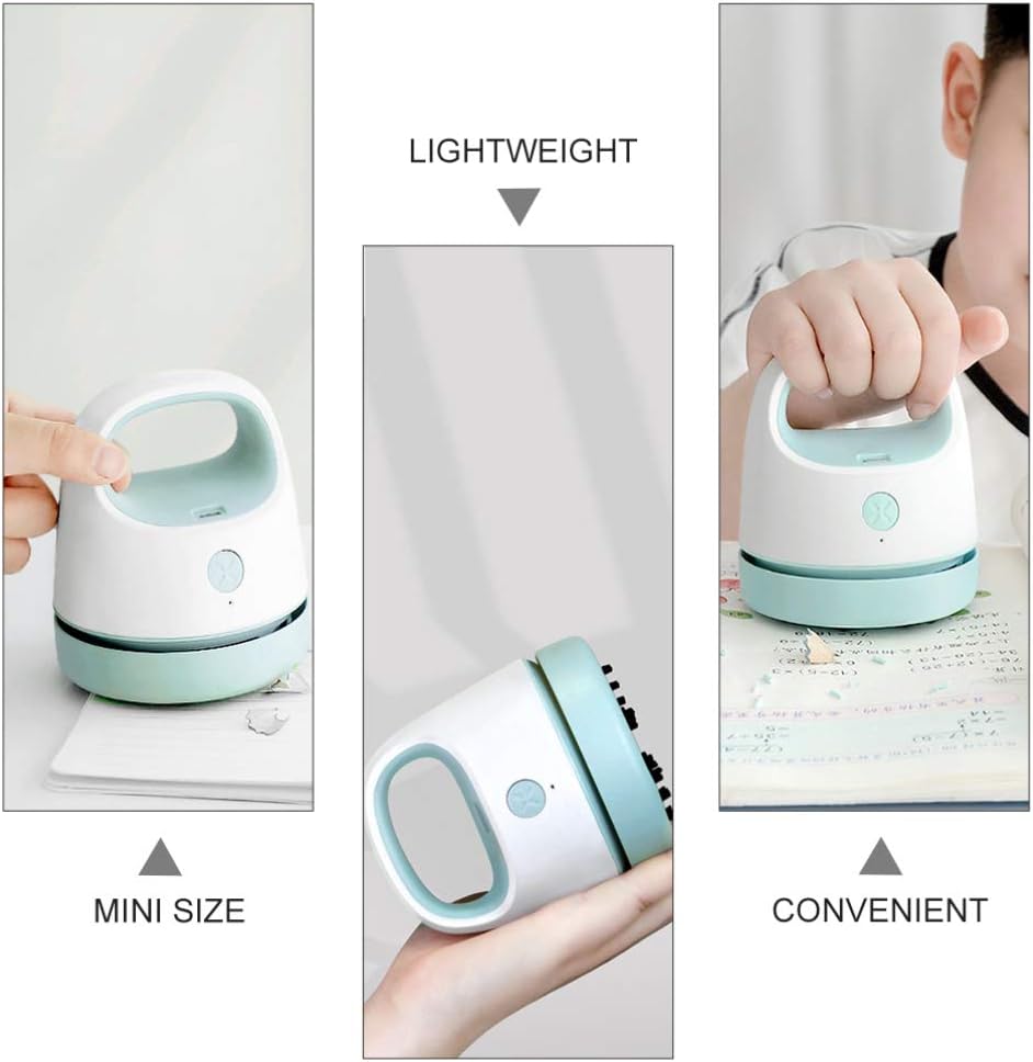 SOLUSTRE Portable Desktop Vacuum Cleaner USB Charging Table Dust Collector Handheld Design for Efficient Dust Crumb Collection Lightweight Practical for Home Office and School Use