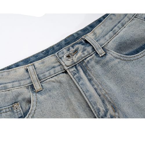 High Street Hip Hop Washed Old Straight Pants Same Male and Female Dad Jeans3
