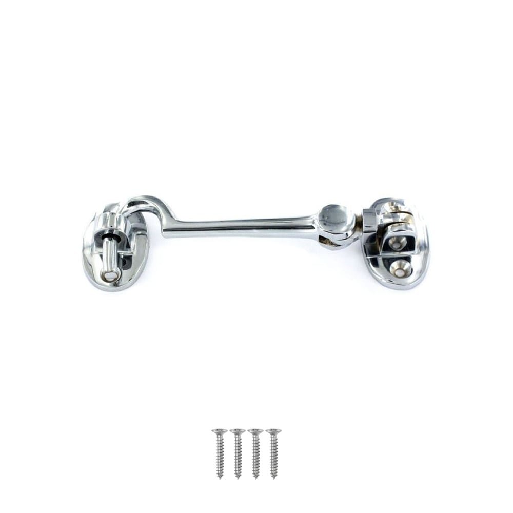 Securit Polished Chrome Cabin Hook & Eye Catches 100Mm