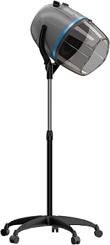 JupiterForce Professional Hooded Floor Hair Dryer 1300W Adjustable Stand Up Bonnet Hair Dryer with Rolling Wheels for Home Salon Spa Beauty Equipment Grey